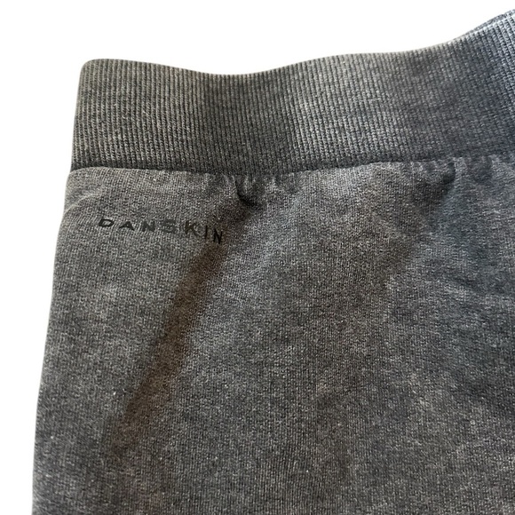 DanSkin High Waist Sweatpant Shorts Acid Wash Black Large - Picture 3 of 9